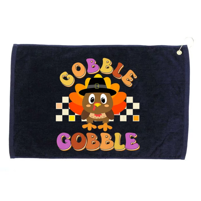 Cute Gobble Gobble Turkey Pilgrim Little Thanksgiving Gift Grommeted Golf Towel