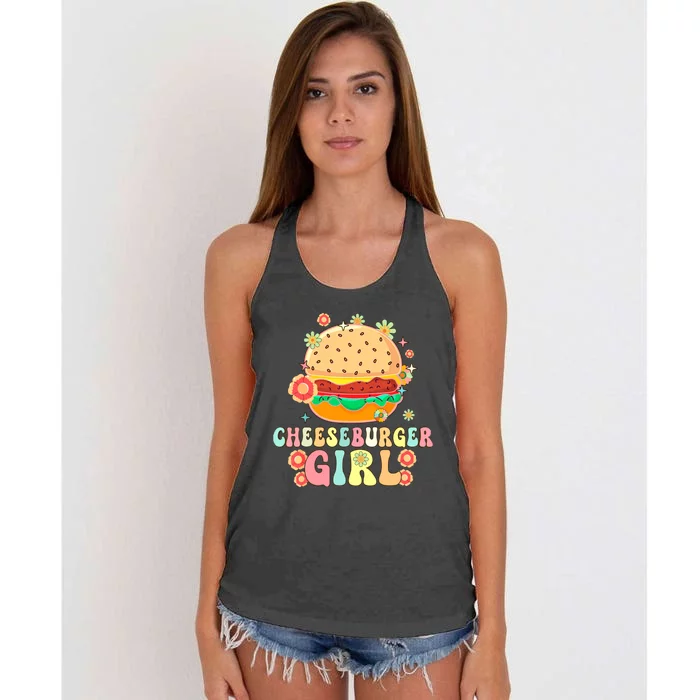 Cheeseburger Girl Groovy Burger Girl Women's Knotted Racerback Tank