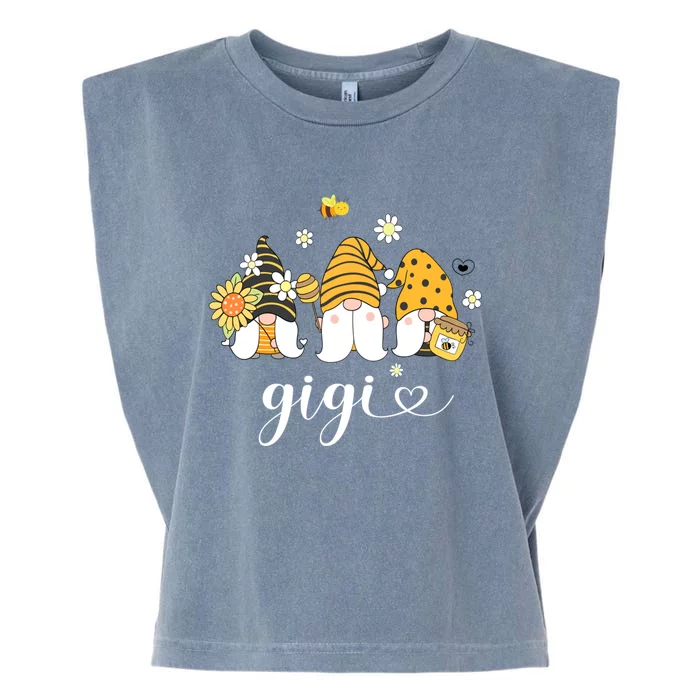 Cute Gigi Gnomes With Bees And Sunflower Country Style Gift Garment-Dyed Women's Muscle Tee