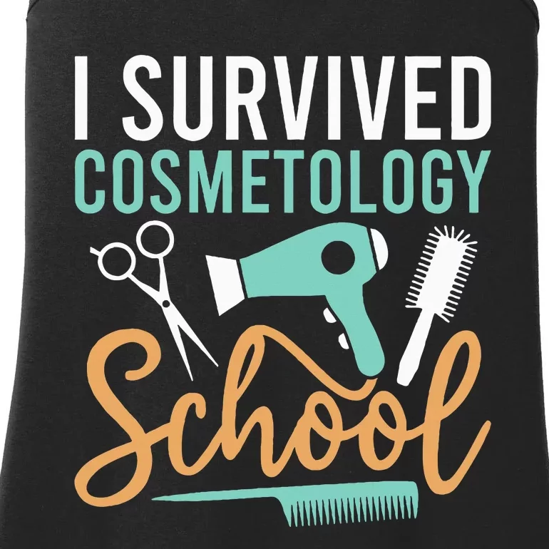 Cosmetology Graduate Gift I Survived Cosmetology School Ladies Essential Tank