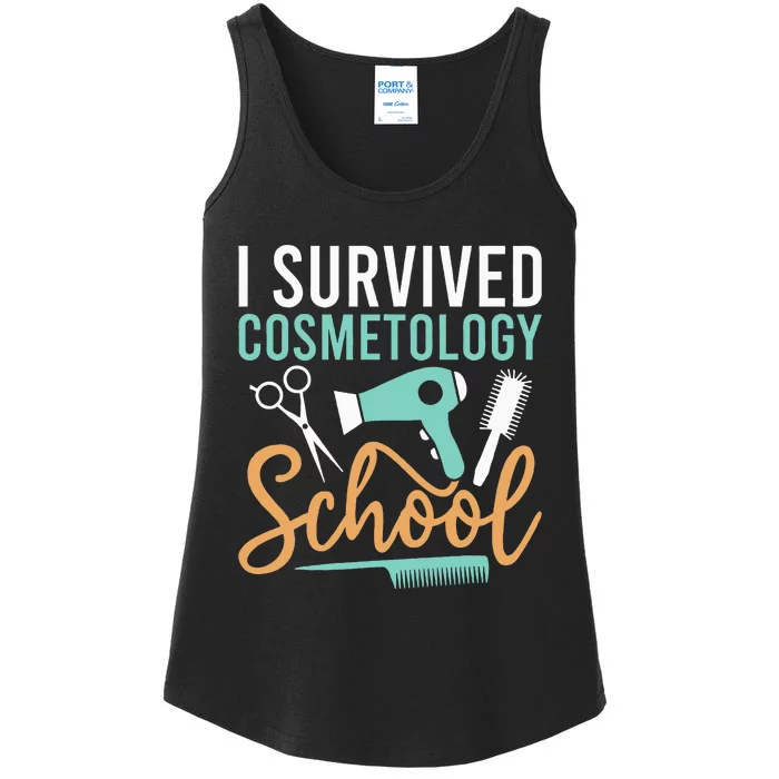 Cosmetology Graduate Gift I Survived Cosmetology School Ladies Essential Tank