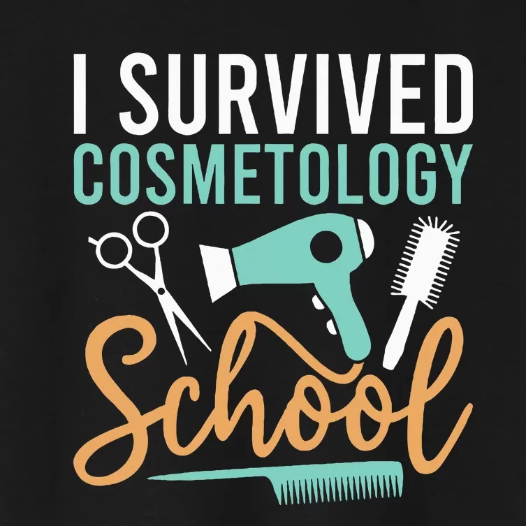 Cosmetology Graduate Gift I Survived Cosmetology School Women's Crop Top Tee