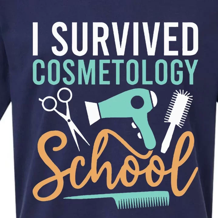 Cosmetology Graduate Gift I Survived Cosmetology School Sueded Cloud Jersey T-Shirt