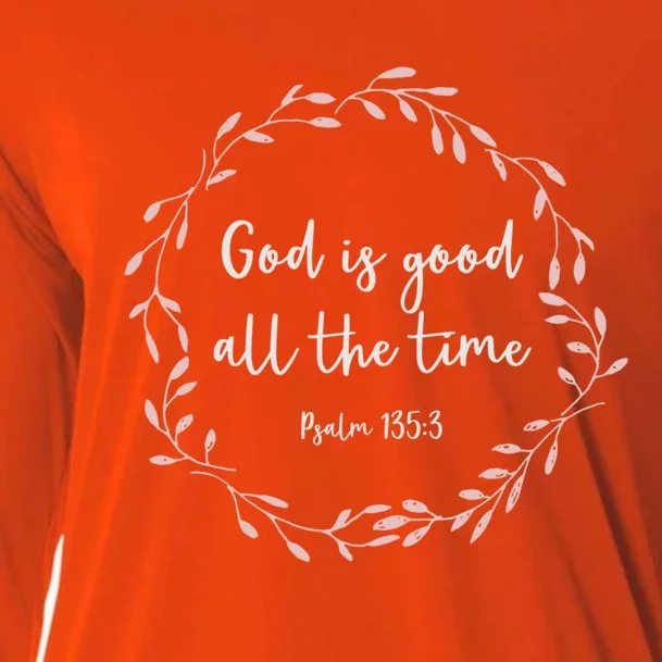 Christian Gift God Is Good All The Time Great Gift Cooling Performance Long Sleeve Crew