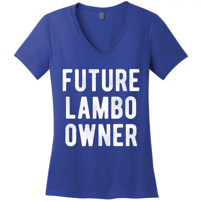 Cryptocurrency Great Gift Future Lambo Owner Funny Bitcoin Gift Women's V-Neck T-Shirt