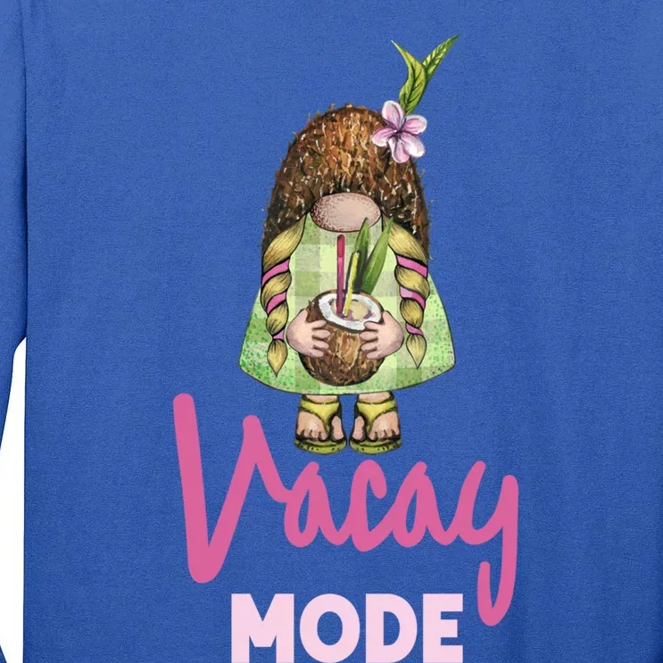 Coconut Garden Gnome Vacation Beach Mode Tropical Summer Gift Tall Long Sleeve T-Shirt