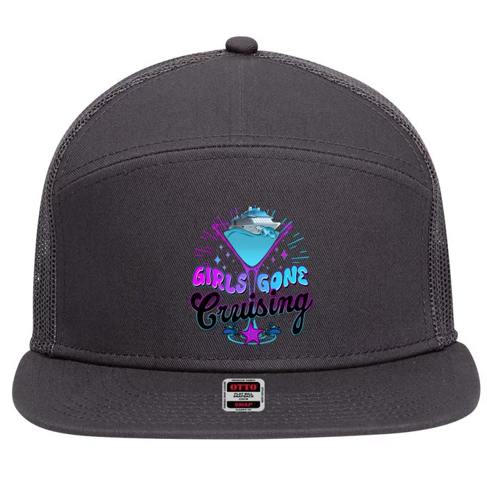 Cute Girl Gone Cruising Girl Trip 7 Panel Mesh Trucker Snapback Hat