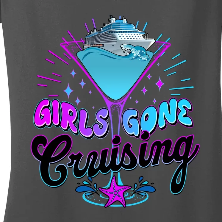 Cute Girl Gone Cruising Girl Trip Women's V-Neck T-Shirt