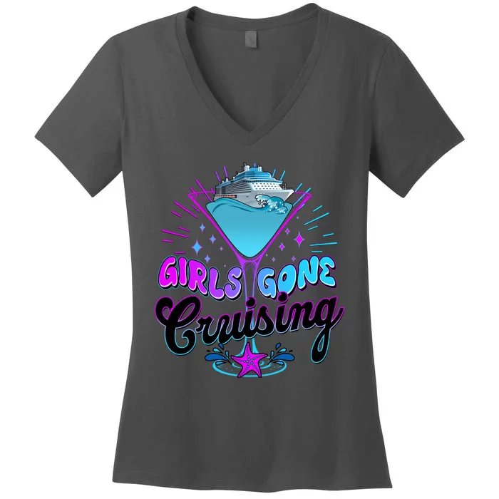 Cute Girl Gone Cruising Girl Trip Women's V-Neck T-Shirt