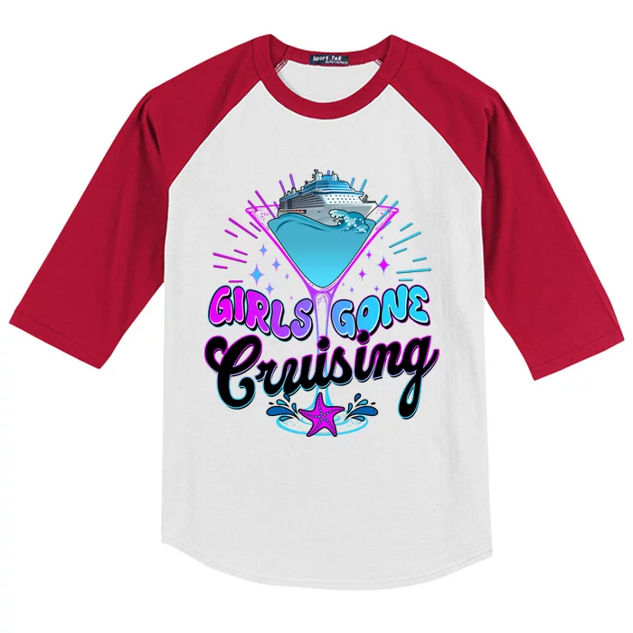 Cute Girl Gone Cruising Girl Trip Kids Colorblock Raglan Jersey