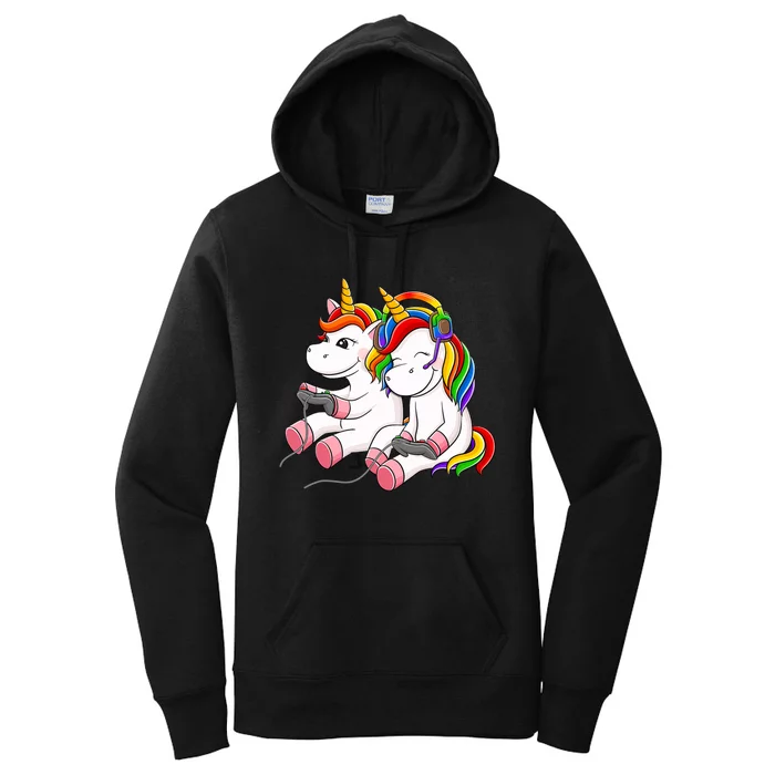 Couple Gaymer Gay Gmaer Unicorn Lgbt Rainbow Flag Pride Women's Pullover Hoodie