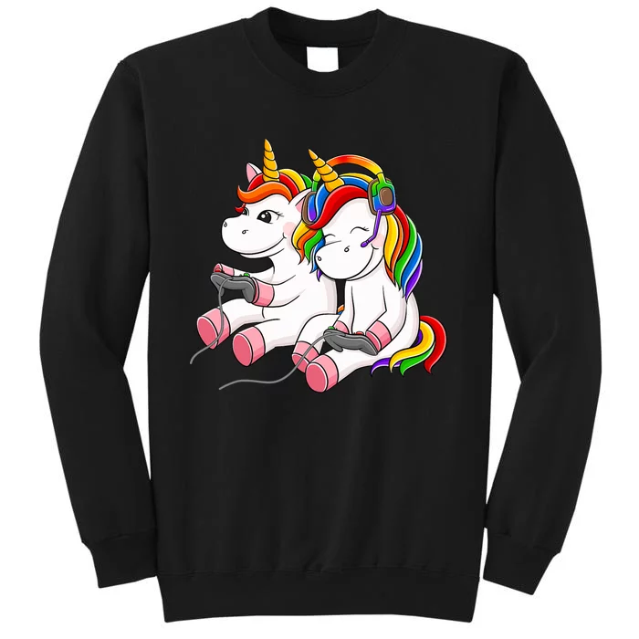 Couple Gaymer Gay Gmaer Unicorn Lgbt Rainbow Flag Pride Tall Sweatshirt