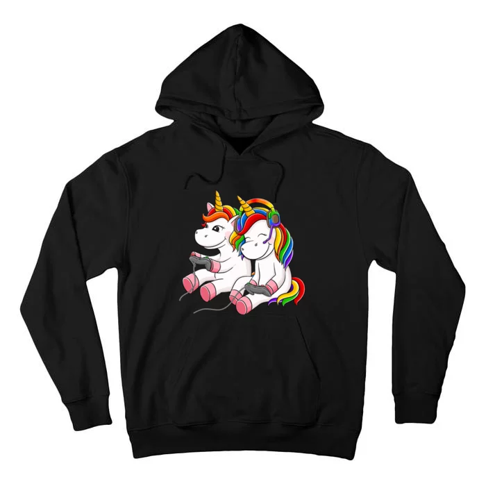 Couple Gaymer Gay Gmaer Unicorn Lgbt Rainbow Flag Pride Tall Hoodie