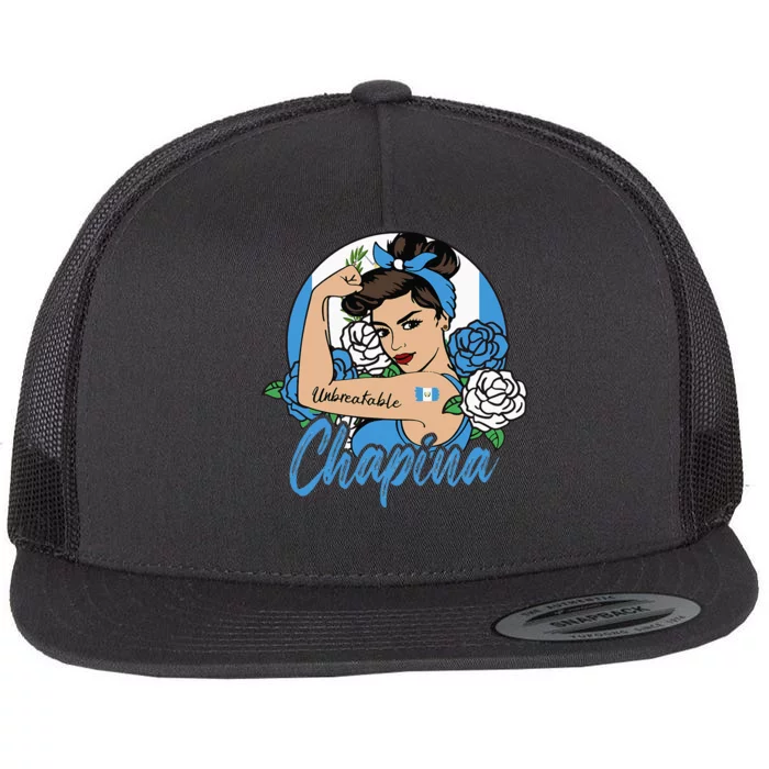 Chapina Guatemala Girl Guatemalan Mujer Guatemalteca Flag Flat Bill Trucker Hat