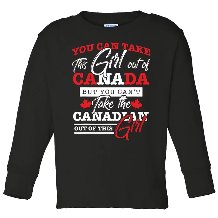 Canadian Girl Gifts Maple Leaf Canada Toddler Long Sleeve Shirt