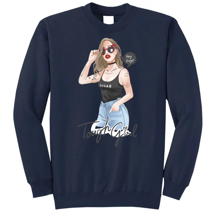 Cool Girl Girl In Sunglasses Tall Sweatshirt