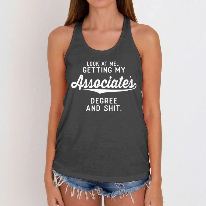 College Graduation Gifts Him Her Getting Associates Degree Women's Knotted Racerback Tank