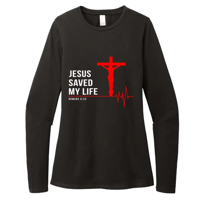 Christian Group Gift Jesus Saved My Life Holy Week Bible Funny Gift Womens CVC Long Sleeve Shirt