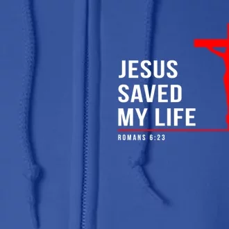 Christian Group Gift Jesus Saved My Life Holy Week Bible Funny Gift Full Zip Hoodie