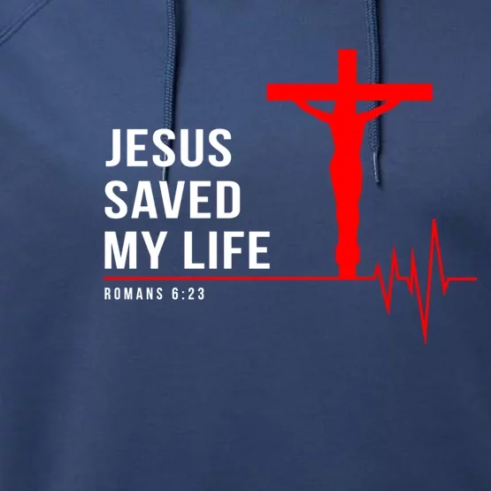 Christian Group Gift Jesus Saved My Life Holy Week Bible Funny Gift Performance Fleece Hoodie