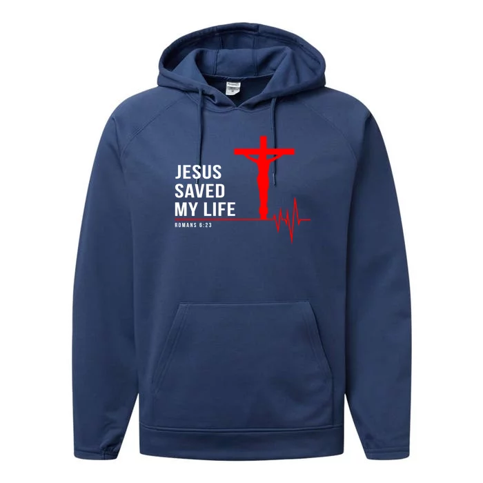 Christian Group Gift Jesus Saved My Life Holy Week Bible Funny Gift Performance Fleece Hoodie