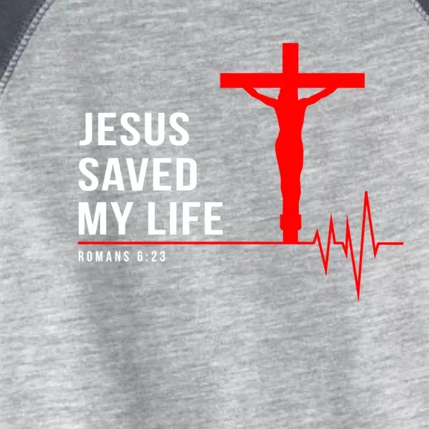 Christian Group Gift Jesus Saved My Life Holy Week Bible Funny Gift Toddler Fine Jersey T-Shirt