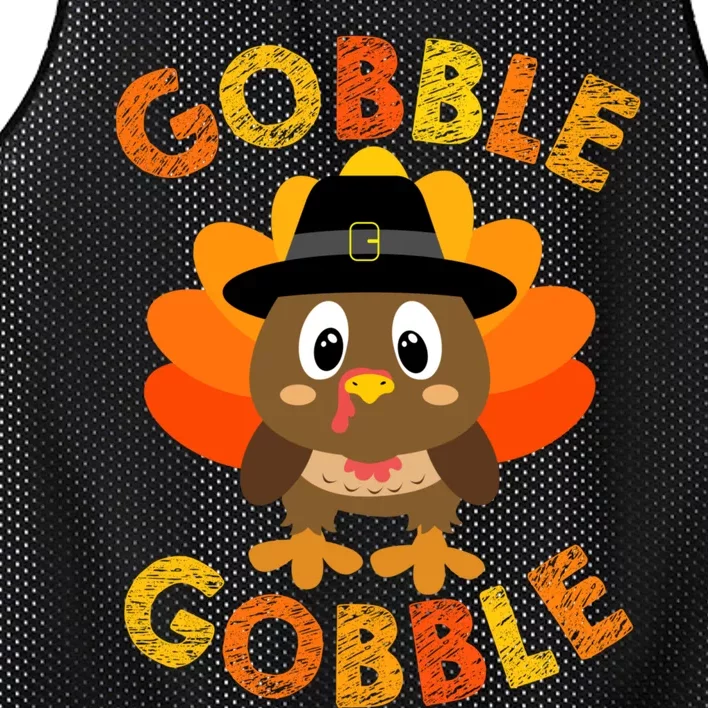 Cute Gobble Gobble Turkey Pilgrim Little Boys Thanksgiving Mesh Reversible Basketball Jersey Tank