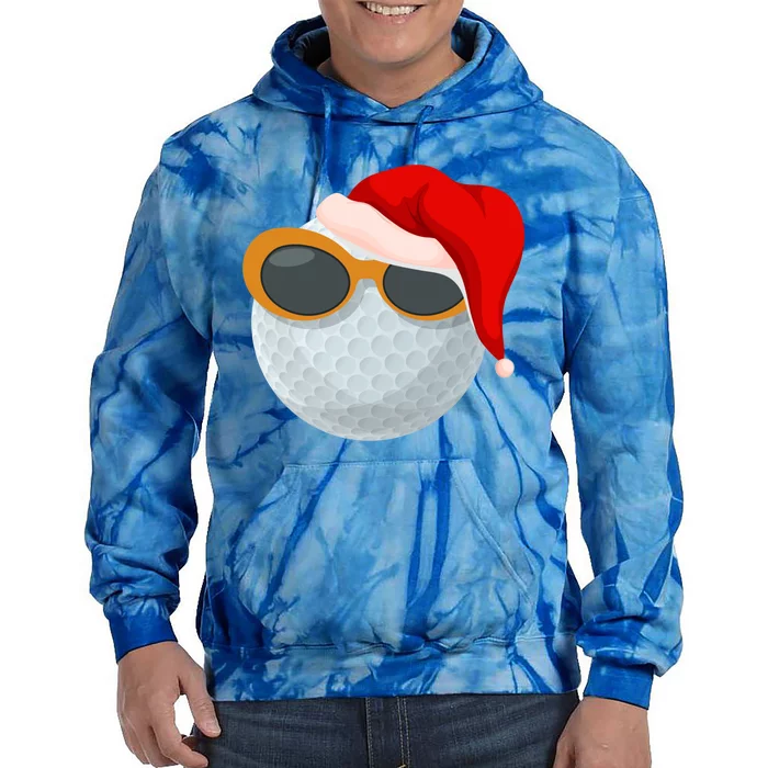 Christmas Golf Golfer Glasses Santa Hat Pajama Gift Funny Gift Tie Dye Hoodie