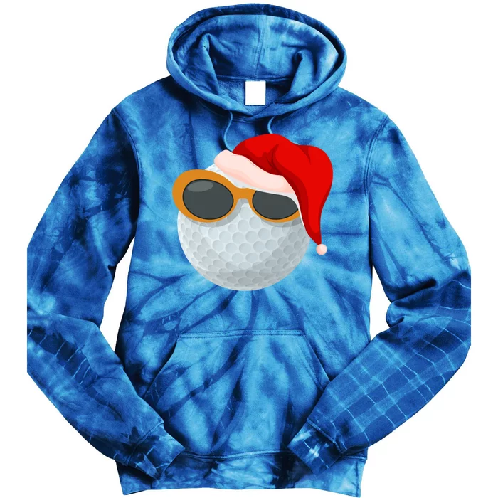 Christmas Golf Golfer Glasses Santa Hat Pajama Gift Funny Gift Tie Dye Hoodie