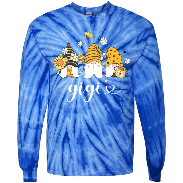 Cute Gigi Gnomes With Bees And Sunflower Country Style Gift Tie-Dye Long Sleeve Shirt