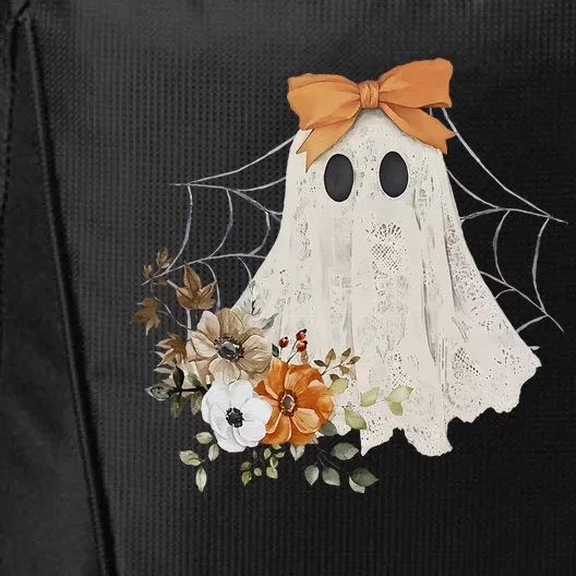 Coquette Ghost Halloween Flower Ghost Spooky Lace Ghost City Backpack