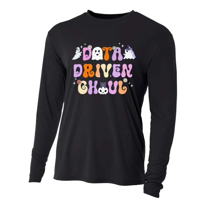 Cute Ghosts Halloween ABA Behavior Therapy Data Driven Ghoul Cooling Performance Long Sleeve Crew