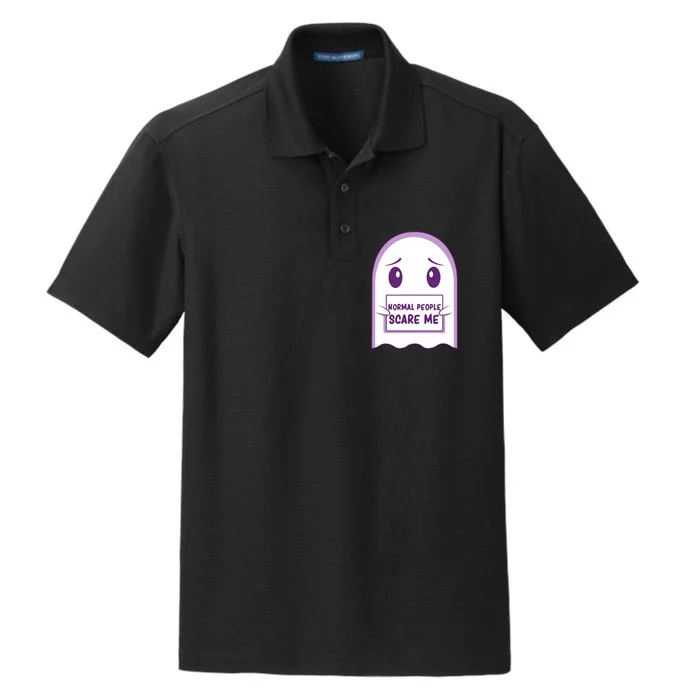 Cute Ghost Halloween Humor Dry Zone Grid Performance Polo