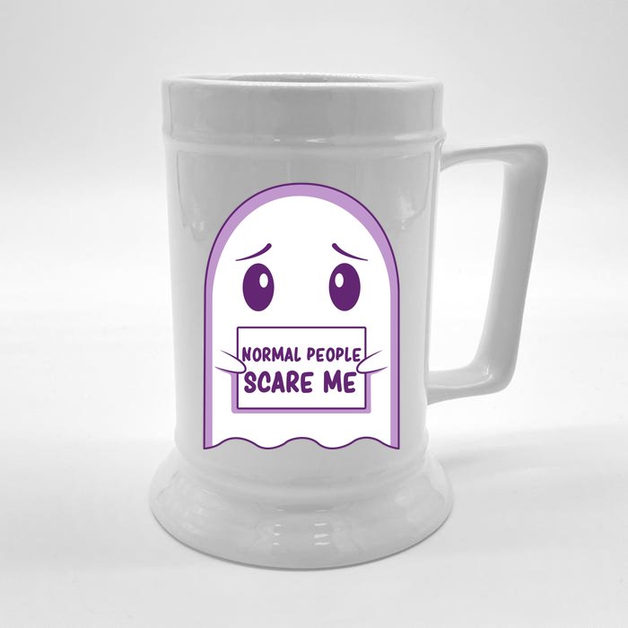 Cute Ghost Halloween Humor Front & Back Beer Stein