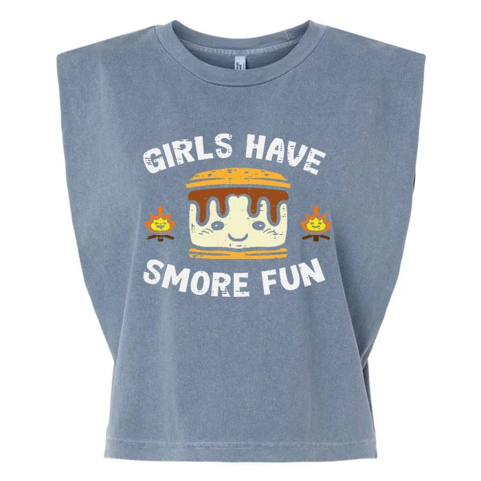 Camping Girl Have Smore Fun Camper Garment-Dyed Women's Muscle Tee