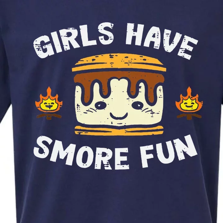 Camping Girl Have Smore Fun Camper Sueded Cloud Jersey T-Shirt