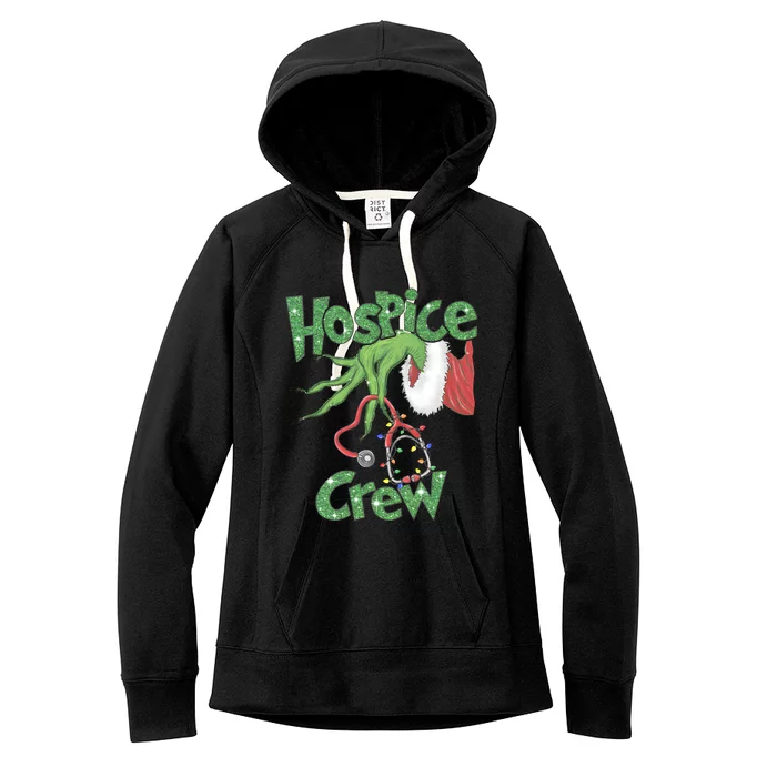 Christmas Grinchmas Hospice Crew Holiday Season Women's Fleece Hoodie