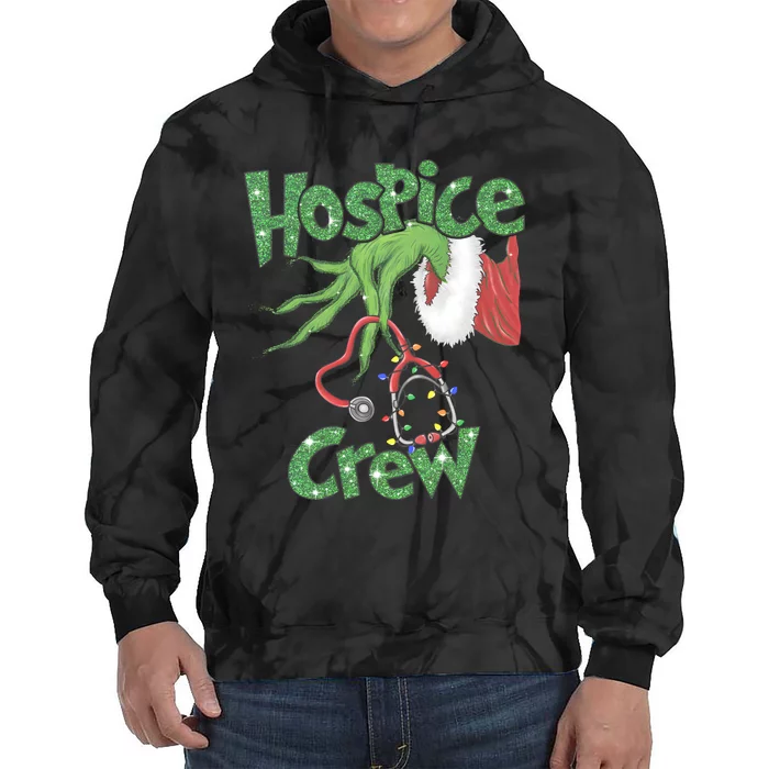 Christmas Grinchmas Hospice Crew Holiday Season Tie Dye Hoodie