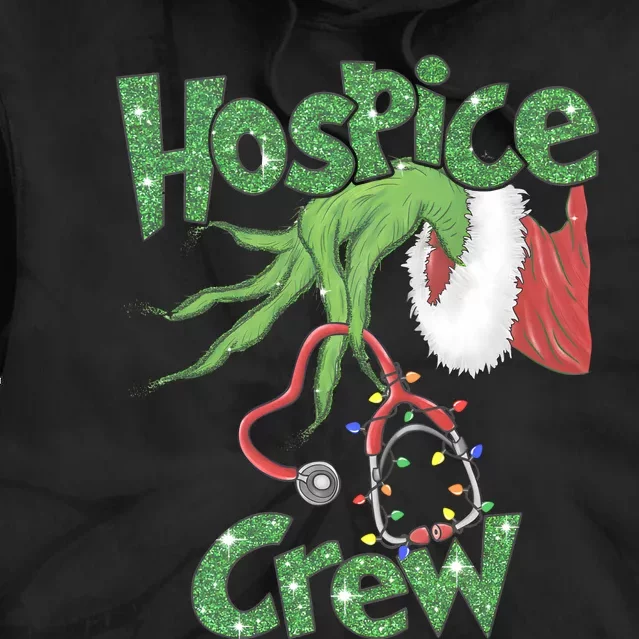 Christmas Grinchmas Hospice Crew Holiday Season Tie Dye Hoodie