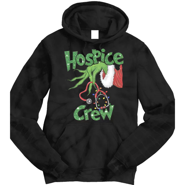 Christmas Grinchmas Hospice Crew Holiday Season Tie Dye Hoodie