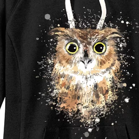 Cute Great Horned Owls Artistic Tees For Women Men Women's Fleece Hoodie