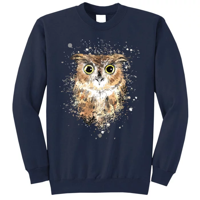 Cute Great Horned Owls Artistic Tees For Women Men Tall Sweatshirt