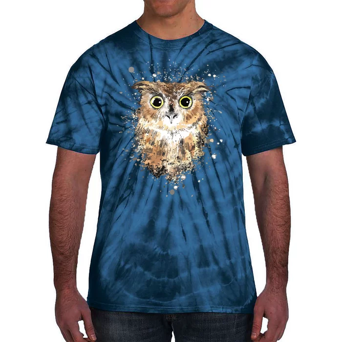 Cute Great Horned Owls Artistic Tees For Women Men Tie-Dye T-Shirt