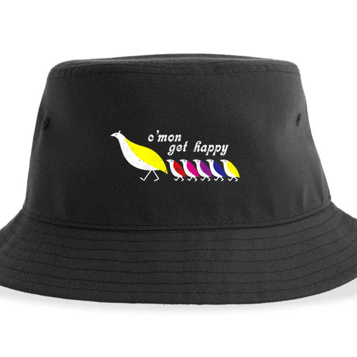 CMon Get Happy Encouraging Positive Quote Sustainable Bucket Hat