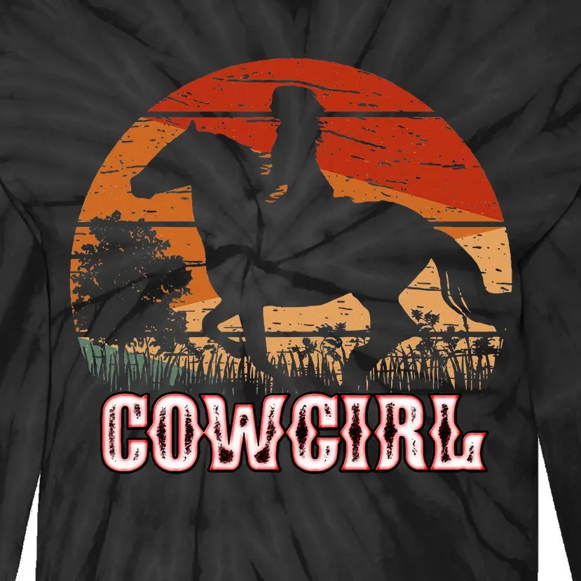 Cowgirl Girl Horse Riding Tie-Dye Long Sleeve Shirt