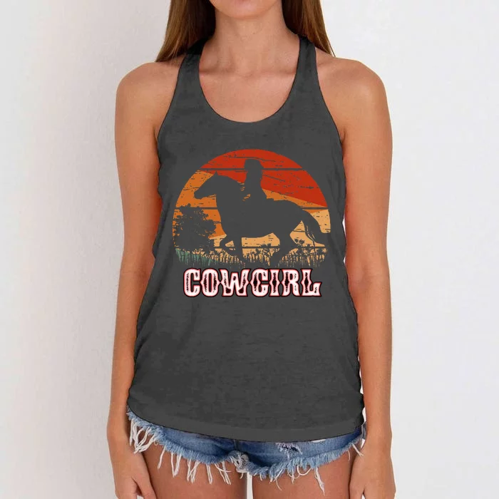 Cowgirl Girl Horse Riding Women's Knotted Racerback Tank