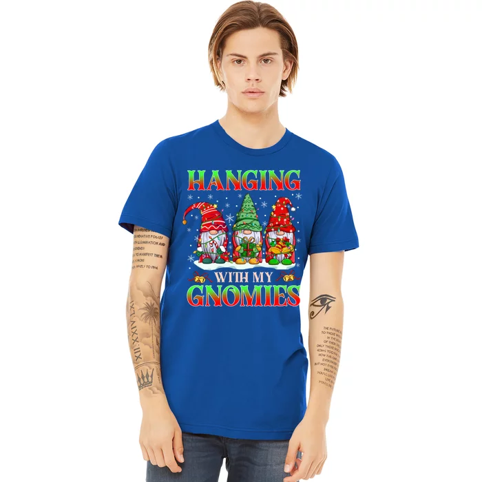 Christmas Gnome Hanging With My Gnomies Family Pajamas Xmas Gift Premium T-Shirt