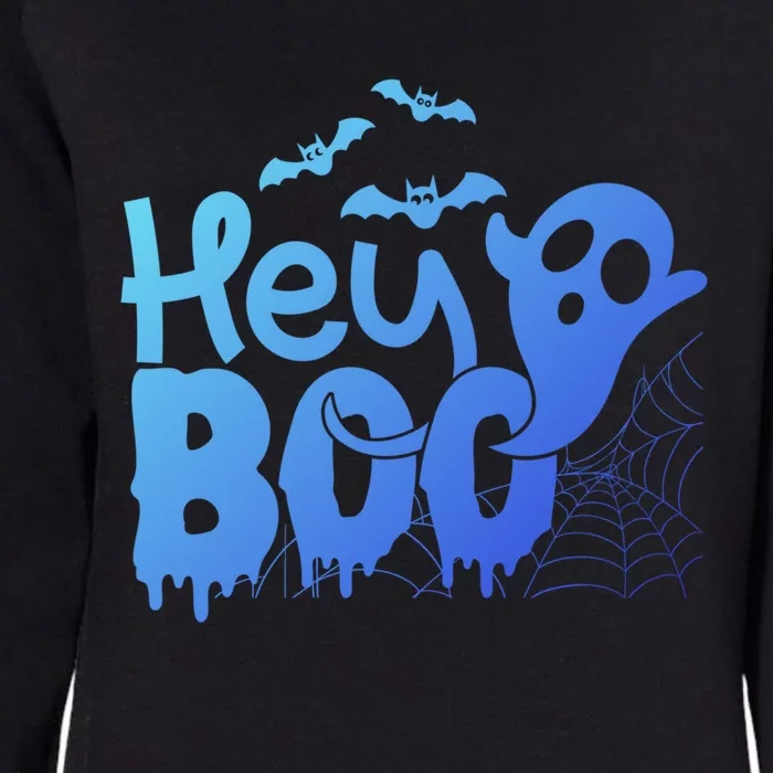 Cute Ghost Halloween Face Hey Boo Funny Halloween Gift Womens California Wash Sweatshirt