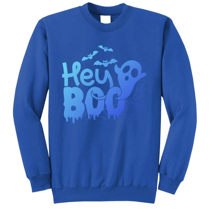 Cute Ghost Halloween Face Hey Boo Funny Halloween Gift Tall Sweatshirt