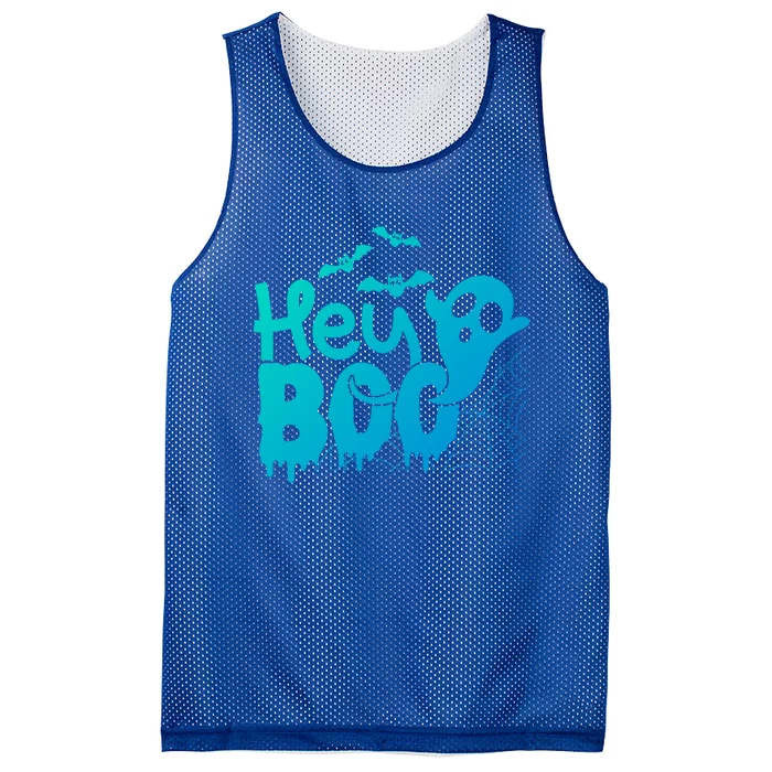 Cute Ghost Halloween Face Hey Boo Funny Halloween Gift Mesh Reversible Basketball Jersey Tank